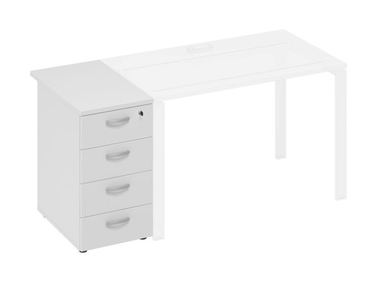 Тумба приставная 4-х ящичная с замком Юнитекс A4 антрацит премиум А4 9221 АР