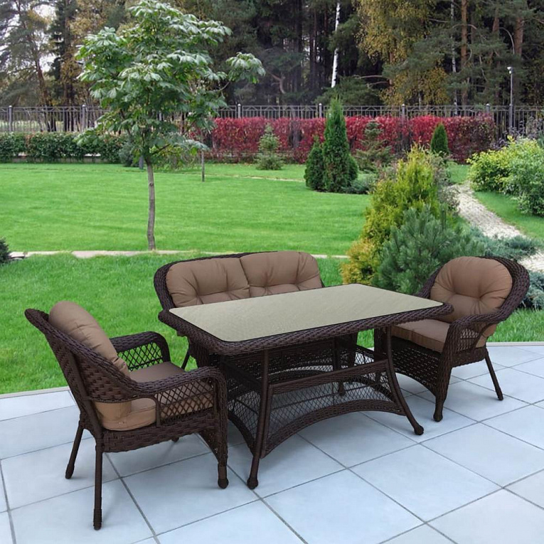 Комплект мебели из ротанга Afina Garden T130Br/LV520BB-Brown/Beige Коричневый