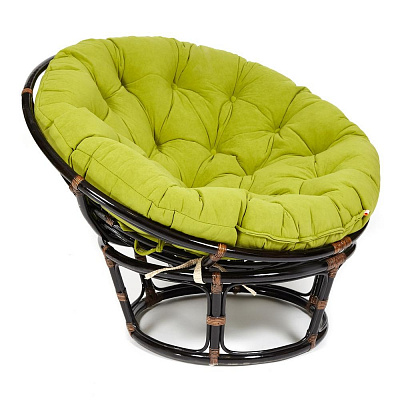 Кресло PAPASAN / ПАПАСАН 23/01 W с подушкой Antique brown флок олива