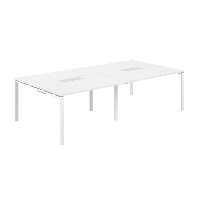 Стол переговорный комбинированный Norden Сигма 2800х1438х750 МК60х30 SG.285.WH.63.WH.WH Белый Снег / Белый
