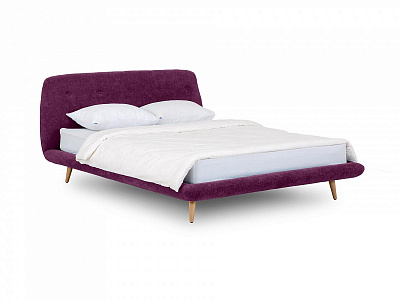 Кровать с мягким изголовьем OgogoHome Loa 160x200 фиолетовый 464182