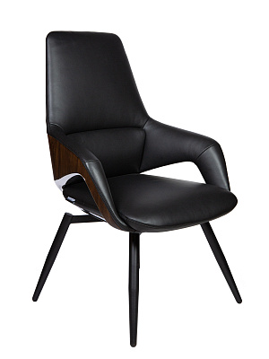 Кресло офисное NORDEN Шопен CF кожа черный FK 0005-C black leather