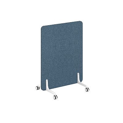 Перегородка NORDEN Мэджик на металлических опорах, на роликах 800x26x1125 BAGAMA DENIM / Белый MP.800.1125.DN.WH