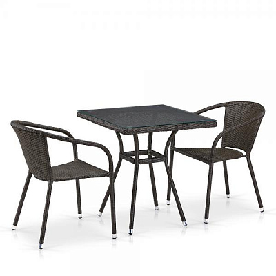 Комплект мебели из ротанга Afina Garden T282BNT/Y137C-W53 Brown 2Pcs Коричневый
