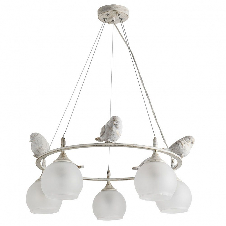 Подвесная люстра Arte Lamp GEMELLI белый, золото A2150SP-5WG